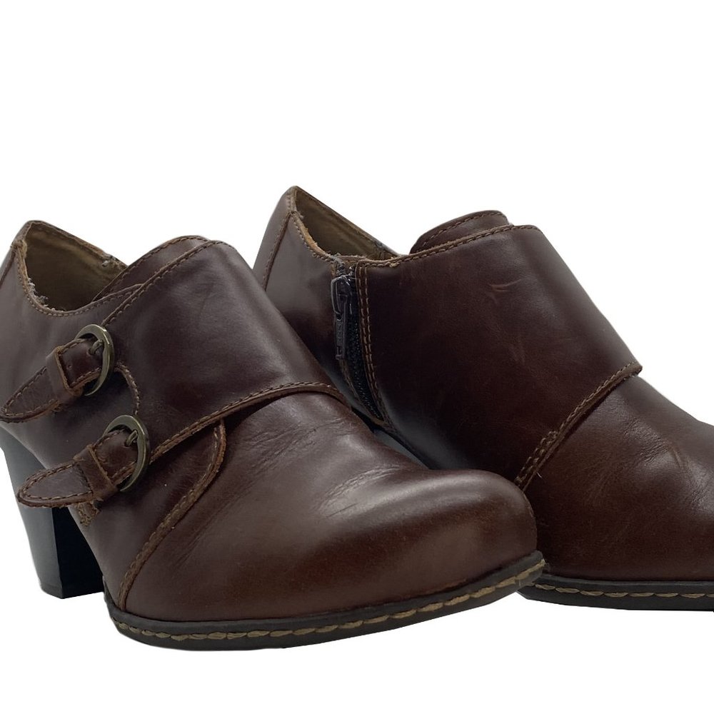 Women’s BOC Born Concept Brown Leather Ankle Boots Size 7/38 Model BC4564